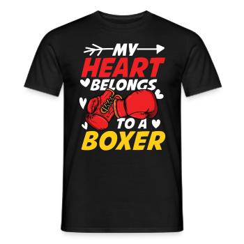 My Heart Belongs To A Boxer - Männer T-Shirt - Schwarz - Vorne - AI Model Male 178 light (178cm)