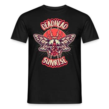 Skull with moth, moth - Men's T-Shirt - black - Front - AI Model Male 178 light (178cm)