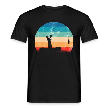 Angeln Geschenk Fischer Angler Petri Heil Rute - Männer T-Shirt - Schwarz - Vorne - AI Model Male 178 light (178cm)