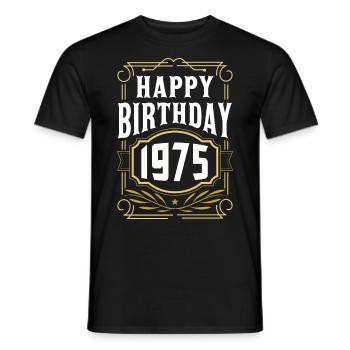 1975 Fête d’anniversaire Ancienne année de construction - T-shirt homme - noir - Devant - AI Model Male 178 light (178cm)