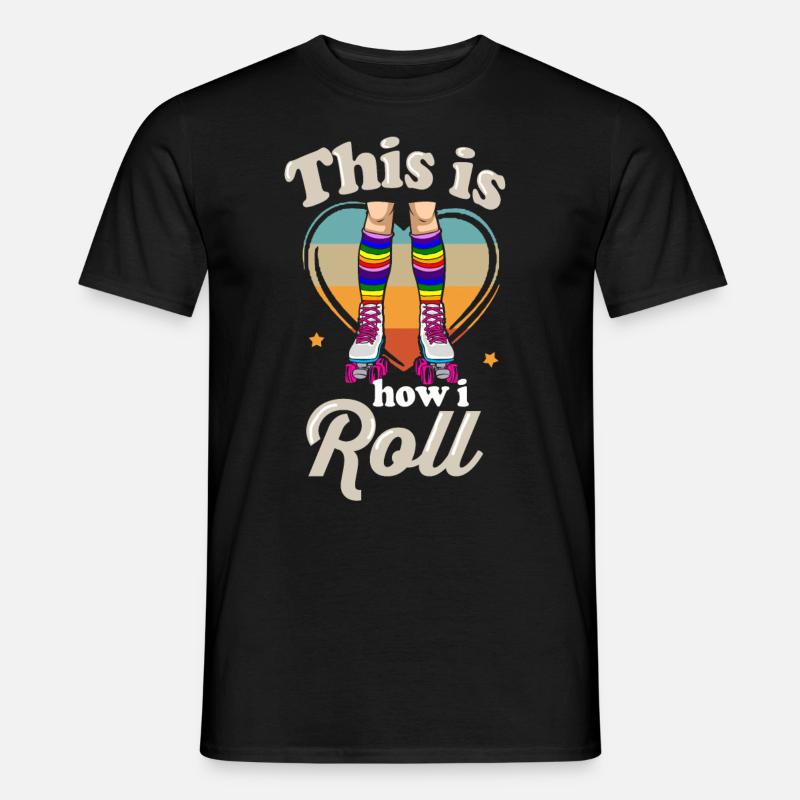 Inline Skate Geschenk Rollerskates Roller 70er - Männer T-Shirt - Schwarz