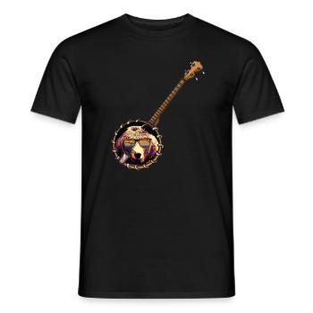 Banjo Shirts For Men Bluegrass Appalachia Folk - Men's T-Shirt - black - Front - AI Model Male 178 light (178cm)