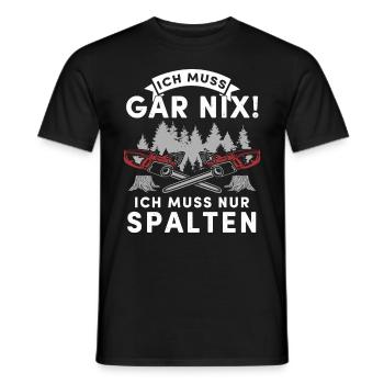 Holz Geschenke Chainsaw Kettensäge Waldarbeiter - Männer T-Shirt - Schwarz - Vorne - AI Model Male 178 light (178cm)