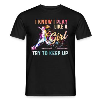 Fußball Tshirt Herren Damen Soccer Football - Männer T-Shirt - Schwarz - Vorne - AI Model Male 178 light (178cm)