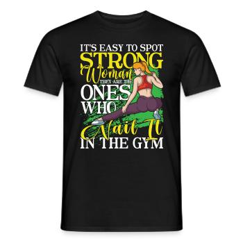 It's Easy To Spot Strong Woman - Männer T-Shirt - Schwarz - Vorne - AI Model Male 178 light (178cm)