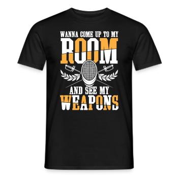 Wanna Come Up To My Room Fencing - Männer T-Shirt - Schwarz - Vorne - AI Model Male 178 light (178cm)