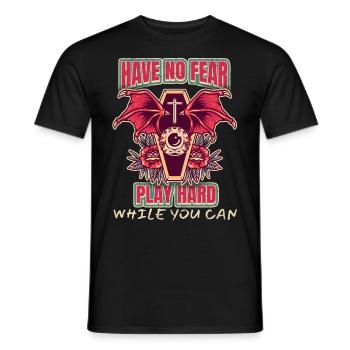 Coffin Bat Wing Death, Have-No-Fear-Play-Hard - T-shirt homme - noir - Devant - AI Model Male 178 light (178cm)