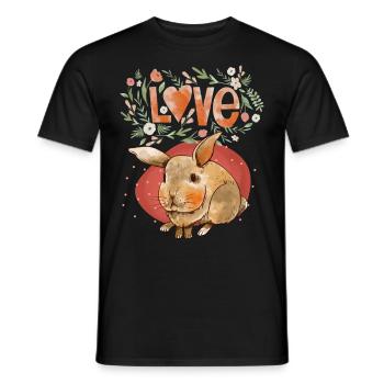 Typographie amour-amour avec Kawaii Saint-Valentin - T-shirt homme - noir - Devant - AI Model Male 178 light (178cm)