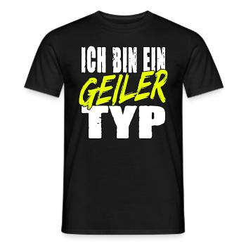Ich bin ein geiler Typ für Leute mit Humor - Männer T-Shirt - Schwarz - Vorne - AI Model Male 178 light (178cm)
