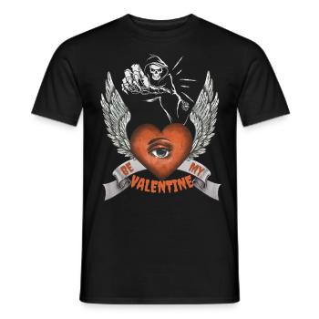 Horror Skelett Valentinstag Totenkopf-Herz, Spruch - Männer T-Shirt - Schwarz - Vorne - AI Model Male 178 light (178cm)