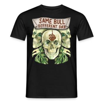Skull, skull, funny saying, middle finger - Men's T-Shirt - black - Front - AI Model Male 178 light (178cm)