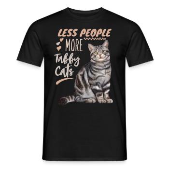 Cat, Tabby-Cat, tiger cat funny saying - Men's T-Shirt - black - Front - AI Model Male 178 light (178cm)