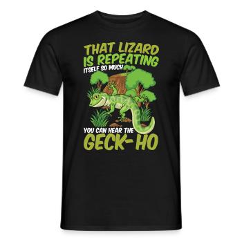 Lizard Is Repeating Itself So Much You Can Hear - Männer T-Shirt - Schwarz - Vorne - AI Model Male 178 light (178cm)