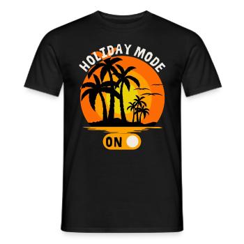 Holiday, holiday mood with palm trees, saying - Men's T-Shirt - black - Front - AI Model Male 178 light (178cm)