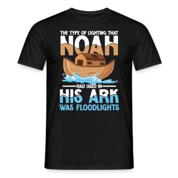 Noah Had Used In His Ark Was Floodlights - Männer T-Shirt - Schwarz - Vorne - AI Model Male 178 light (178cm)