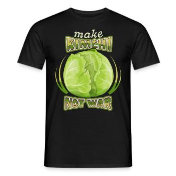 Cabbage, white cabbage, kimchi, funny saying - Men's T-Shirt - black - Front - AI Model Male 178 light (178cm)