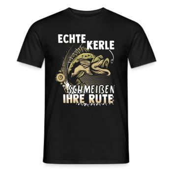 Angeln Fishing Fisher Angelrute Karpfen Rute Fisch - Männer T-Shirt - Schwarz - Vorne - AI Model Male 178 light (178cm)