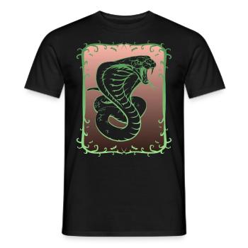 Serpent Cobra, dent empoisonnée - T-shirt homme - noir - Devant - AI Model Male 178 light (178cm)