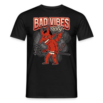 Funny saying with devil-devil, Devil Satan - Men's T-Shirt - black - Front - AI Model Male 178 light (178cm)