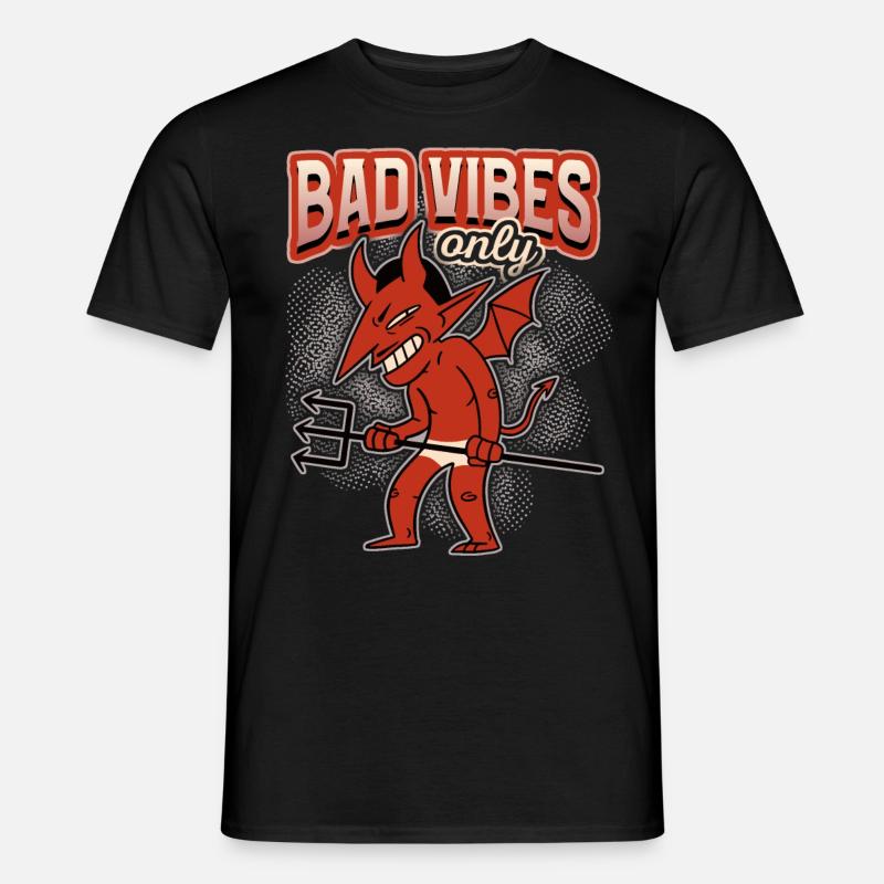 Lustiger Spruch mit Teufel-Teufelchen, Devil Satan - Männer T-Shirt - Schwarz