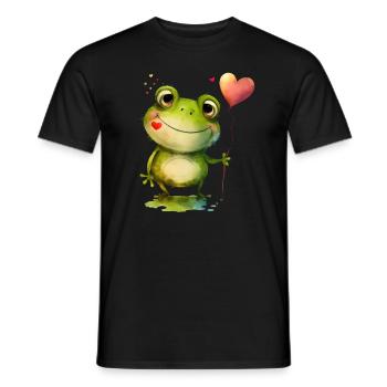 Frosch Frösche Kröte Liebe Valentienstag - Männer T-Shirt - Schwarz - Vorne - AI Model Male 178 light (178cm)