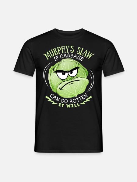 Kohl, lustiger Spruch, Murphy's-Slaw, Comic - Männer T-Shirt - Schwarz