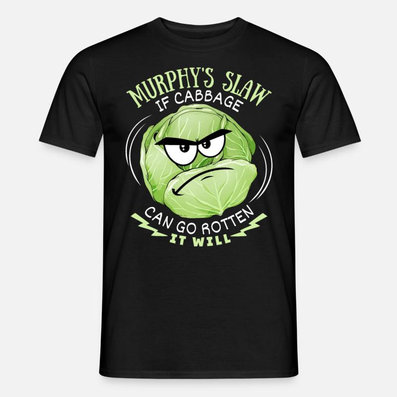 Cabbage, funny saying, Murphy's Slaw, comic - Men’s T-shirt - black