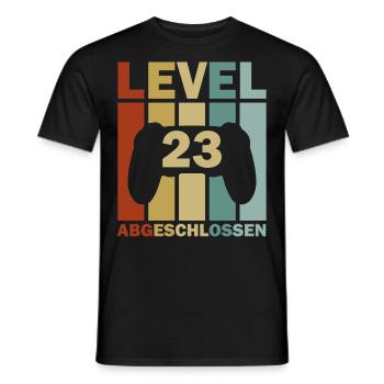 23. Geburtstag Februar Jahrgang 2000 Gamer - Männer T-Shirt - Schwarz - Vorne - AI Model Male 178 light (178cm)