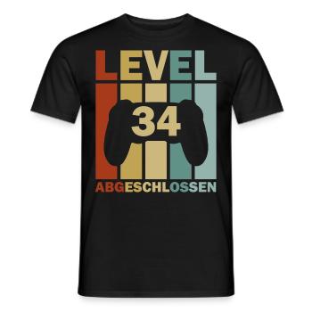 34. Geburtstag Februar Jahrgang 1989 Gamer - Männer T-Shirt - Schwarz - Vorne - AI Model Male 178 light (178cm)