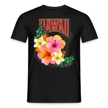 Hawaii, Hawaiian aloha, hibiscus flower - Men's T-Shirt - black - Front - AI Model Male 178 light (178cm)
