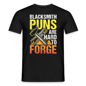 Blacksmith Puns Are Hard To Forge - Männer T-Shirt - Schwarz - Vorne - AI Model Male 178 light (178cm)
