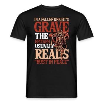 Fallen Knight Rust in Peace Rüstung Ritter Rost - Männer T-Shirt - Schwarz - Vorne - AI Model Male 178 light (178cm)