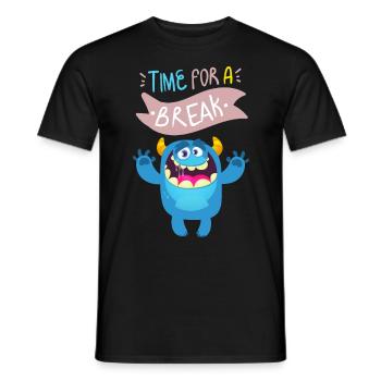 Funny-Monster Motivational Quote Be-Happy Quote - Men's T-Shirt - black - Front - AI Model Male 178 light (178cm)