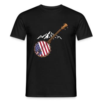 Chemises Banjo Pour Hommes Bluegrass Appalachia Folk - T-shirt homme - noir - Devant - AI Model Male 178 light (178cm)