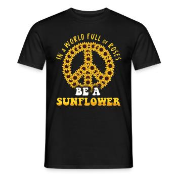 Hippie Peace Groovy Flowerpower Boho Woodstock - T-shirt homme - noir - Devant - AI Model Male 178 light (178cm)