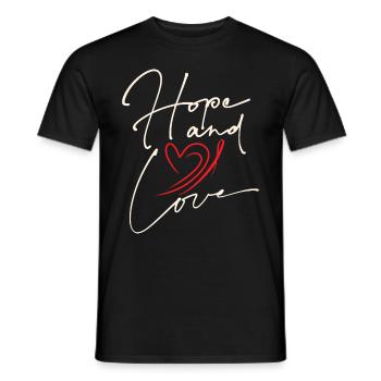 Espoir et amour Typographie d’espoir et d’amour - T-shirt homme - noir - Devant - AI Model Male 178 light (178cm)