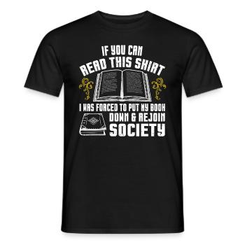 I Was Forced To Put My Book Down Reading - Men's T-Shirt - black - Front - AI Model Male 178 light (178cm)