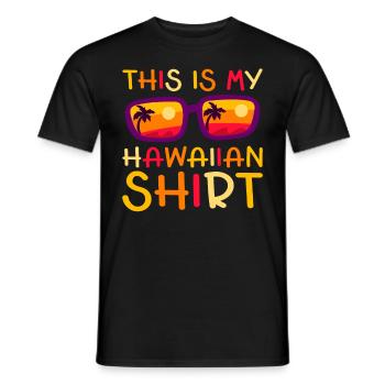 This Is My Hawaiian Luau Tropical Hawaii - Men's T-Shirt - black - Front - AI Model Male 178 light (178cm)