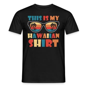 This Is My Hawaiian Luau Tropical Hawaii - Men's T-Shirt - black - Front - AI Model Male 178 light (178cm)