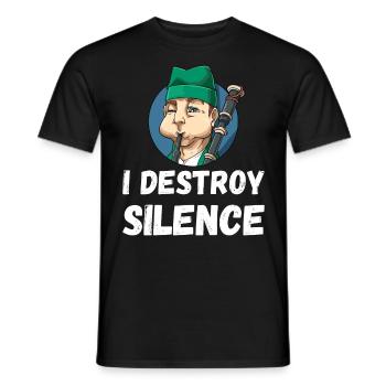 I Destroy Silence Dudelsack - Männer T-Shirt - Schwarz - Vorne - AI Model Male 178 light (178cm)