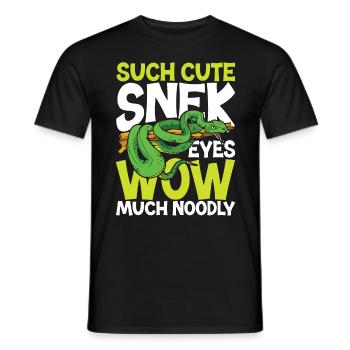 Such Cute Snek Eyes Wow Much Noodly - Männer T-Shirt - Schwarz - Vorne - AI Model Male 178 light (178cm)