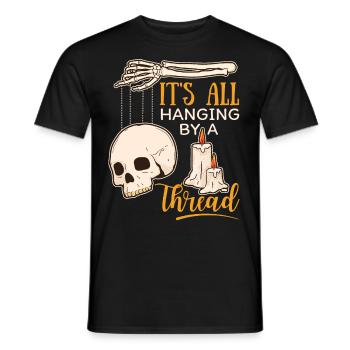 Skull Skull, Marionette, Skeleton Hand, Saying - Men's T-Shirt - black - Front - AI Model Male 178 light (178cm)