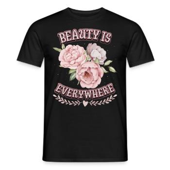 Vintage-Rosen, Pfingstrose, Peony-Flower, Spruch - Männer T-Shirt - Schwarz - Vorne - AI Model Male 178 light (178cm)