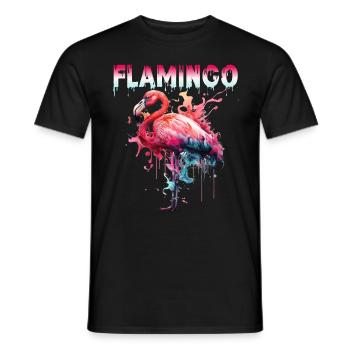 Flamingo Color Splash für einen Flamingo Fan - Männer T-Shirt - Schwarz - Vorne - AI Model Male 178 light (178cm)