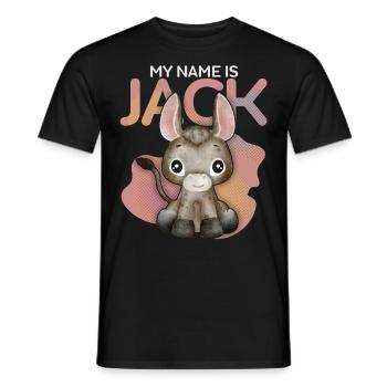 Donkey, Jack-Donkey, funny saying My-Name-Is-Jack - Men's T-Shirt - black - Front - AI Model Male 178 light (178cm)