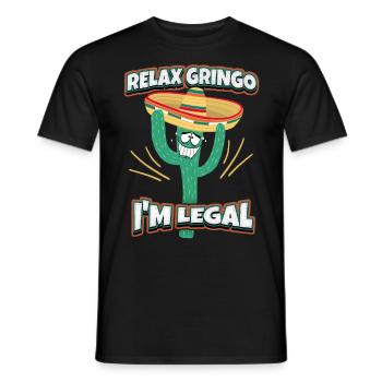 Lustiger-Kaktus Mexiko, Comic-Sombrero, Spruch - Männer T-Shirt - Schwarz - Vorne - AI Model Male 178 light (178cm)