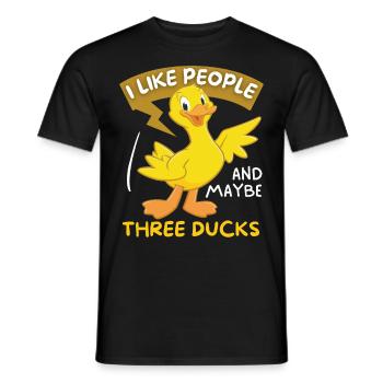 Comic Ente lustiger Spruch Cartoon-Ente - Männer T-Shirt - Schwarz - Vorne - AI Model Male 178 light (178cm)