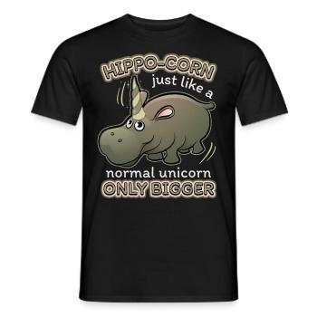 Nilpferd, Flusspferd, Spruch, Einhorn-Unicorn - Männer T-Shirt - Schwarz - Vorne - AI Model Male 178 light (178cm)