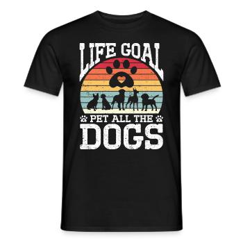 Life Goal Pet All The Dogs Funny Pet Dog Lover - Men's T-Shirt - black - Front - AI Model Male 178 light (178cm)