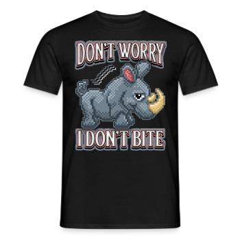 Rhinocéros, rhinocéros, drôle de dicton, pixel art - T-shirt homme - noir - Devant - AI Model Male 178 light (178cm)